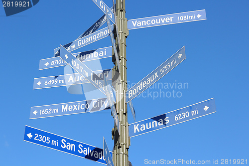 Image of City distance sign