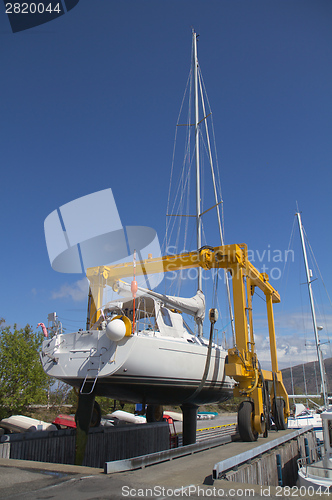 Image of Sailboat being docked