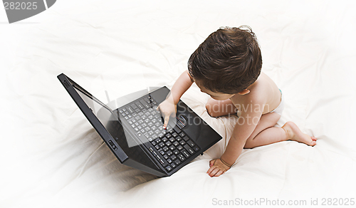 Image of baby and laptop