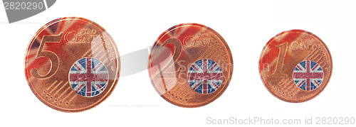 Image of European union concept - 1, 2 and 5 eurocent