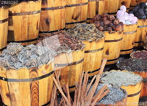 Image of Spices and herbs on market 