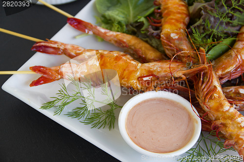 Image of Grilled Skewered Shrimps