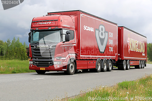 Image of Scania R730 Euro 6 V8 Woodchip Truck on the Road