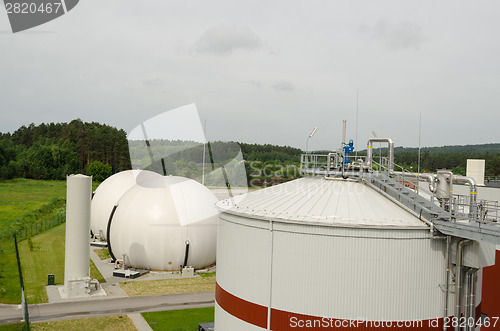 Image of biogas plant sludge renewable energy process 