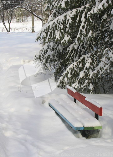 Image of Bench  under the snow