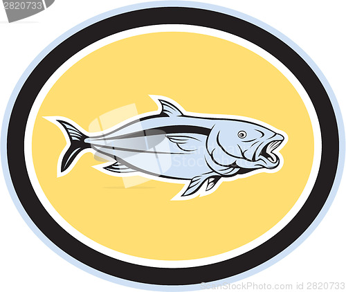 Image of Kingfish Cartoon Oval