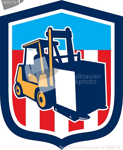 Image of Forklift Truck Materials Logistics Shield Retro