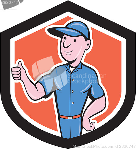 Image of Handyman Repairman Thumbs Up Cartoon