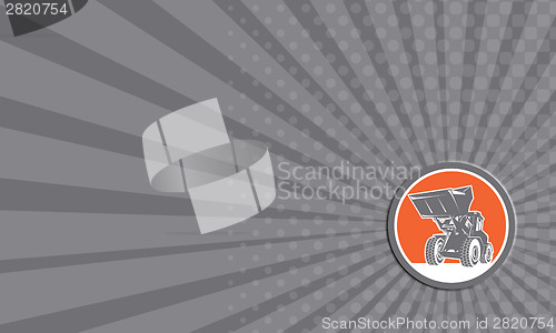 Image of Business card Front End Loader Digger Excavator Circle Retro