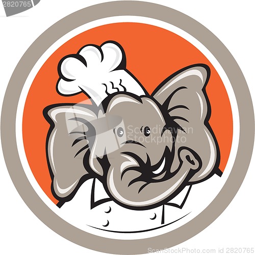 Image of Elephant Chef Head Cartoon