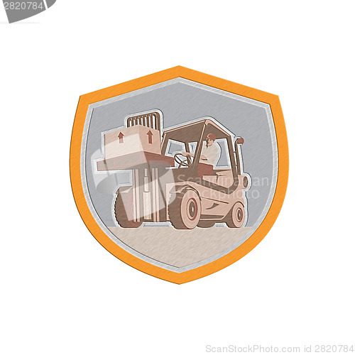 Image of MetallicForklift Truck Materials Handling Logistics Shield