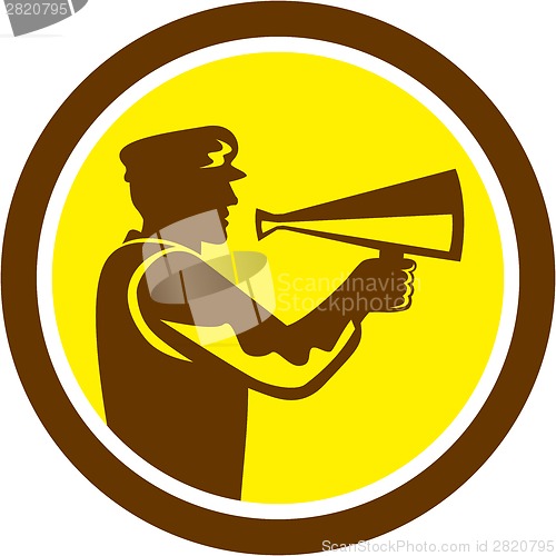 Image of Movie Director Bullhorn Side Circle Retro