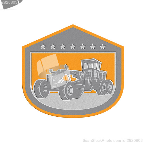 Image of Metallic Road Grader Shield Retro