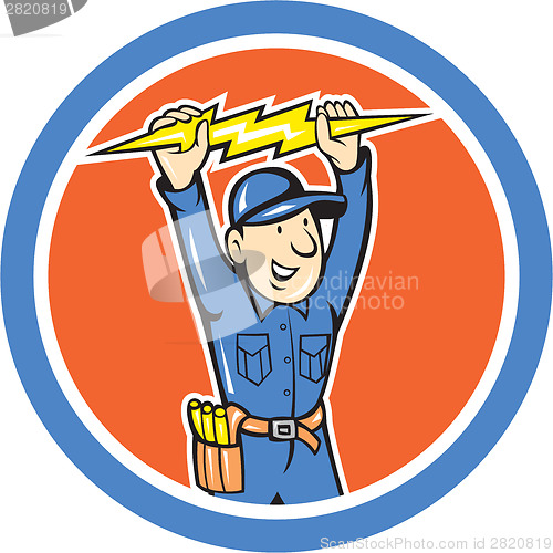 Image of Thunderbolt Toolman Electrician Lightning Bolt Cartoon