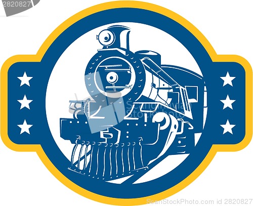 Image of Steam Train Locomotive Front Retro