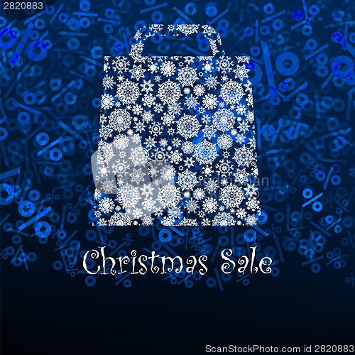 Image of Christmas sale card with shopping bag. EPS 8