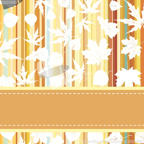 Image of Retro pattern with autumn leafs. EPS 8
