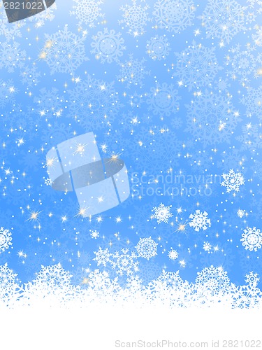 Image of Christmas background with snowflakes. EPS 8