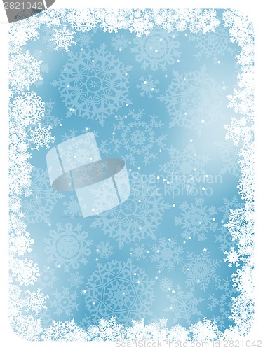 Image of Blue christmas background with snowflakes. EPS 8