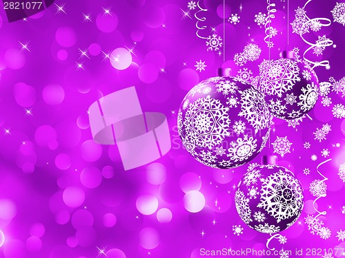 Image of Elegant Christmas card with balls. EPS 8