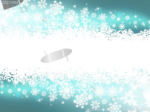 Image of Blue winter background & snowflakes. EPS 8