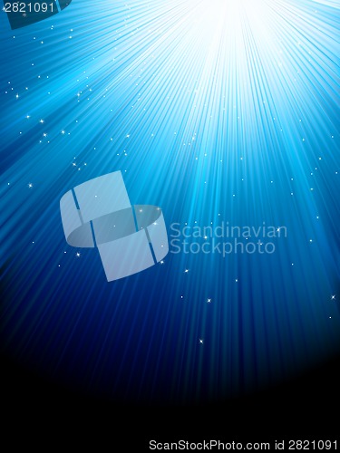 Image of Stars on blue striped background. EPS 8