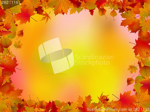 Image of Autumn leaves border for your text. EPS 8