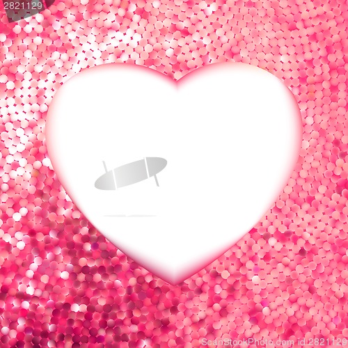 Image of Pink Gold frame in the shape of heart. EPS 8