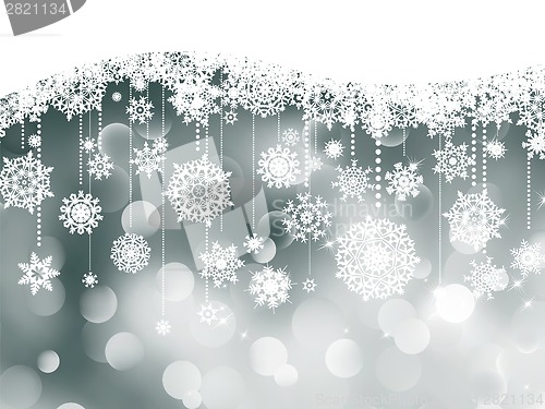Image of Christmas background with snowflakes. EPS 8
