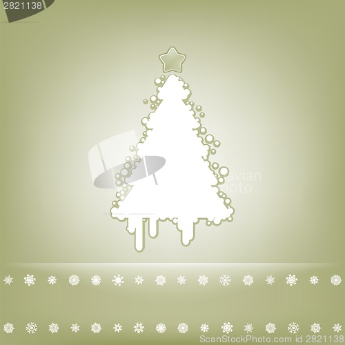 Image of Elegant card with christmas tree. EPS 8