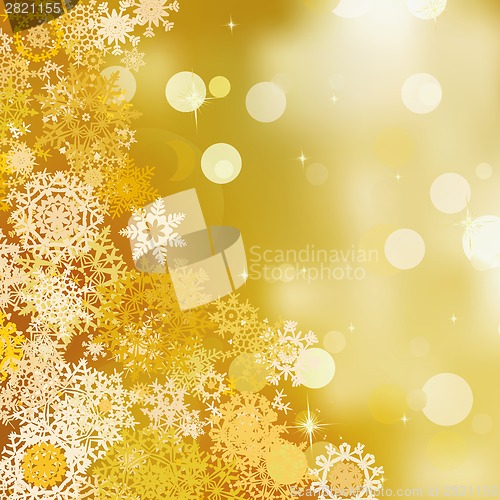 Image of Abstract Christmas background of gold bokeh. EPS 8