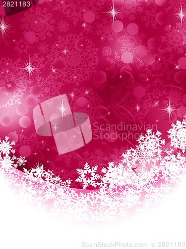 Image of Red background with snowflakes. EPS 8