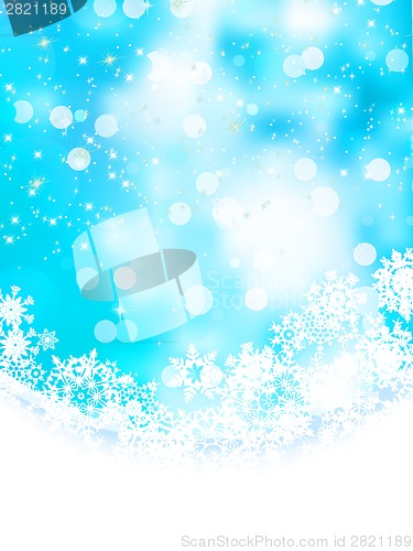 Image of Blue background with snowflakes. EPS 8