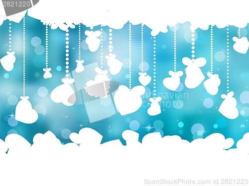 Image of Blue background with valentine hearts. EPS 8