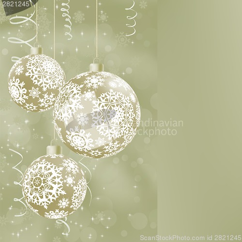 Image of Elegant Christmas balls on abstract . EPS 8