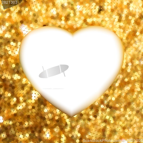 Image of Gold frame in the shape of heart. EPS 8