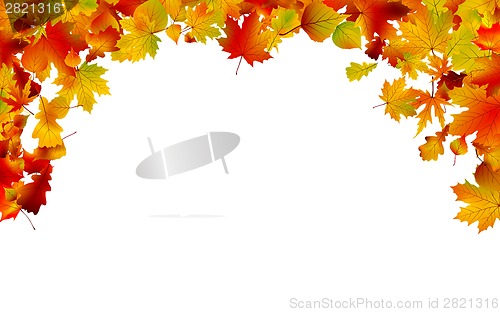 Image of Autumn colored leaves framing. EPS 8