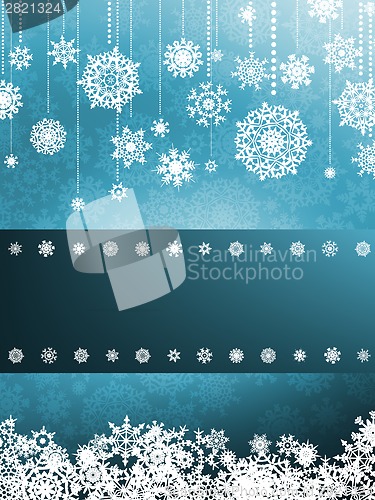 Image of Blue background with snowflakes. EPS 8