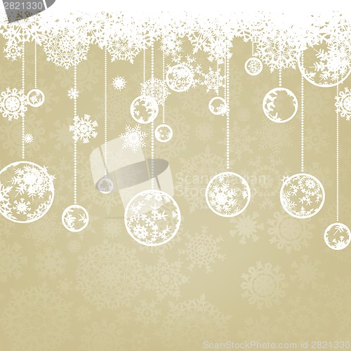 Image of Christmas background with snowflakes. EPS 8