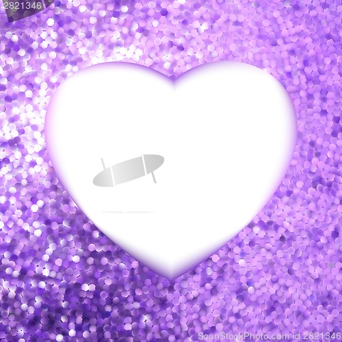 Image of Purple frame in the shape of heart. EPS 8