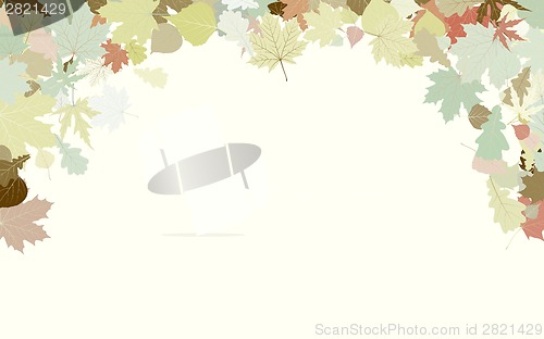 Image of Background with frame with Autumn Leafs. EPS 8