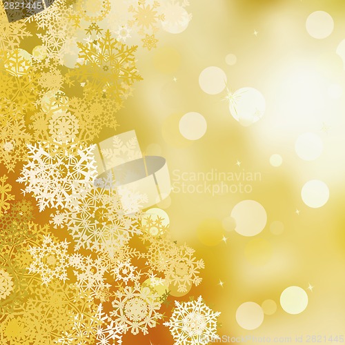 Image of Festive gold Christmas with bokeh lights. EPS 8