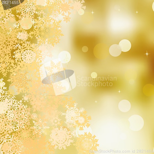 Image of Festive gold Christmas with bokeh lights. EPS 8