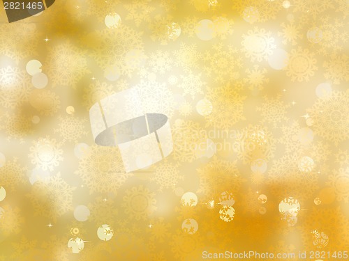 Image of Gold Christmas background with snowflakes. EPS 8