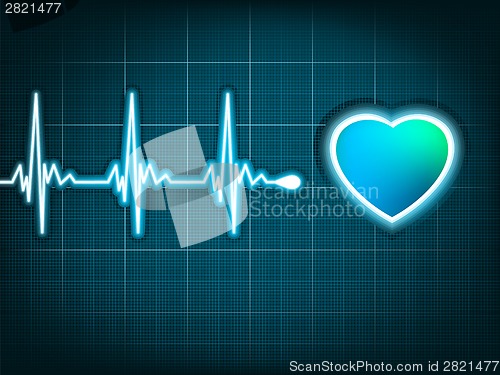 Image of Illustration heart beat and a heart. EPS 8