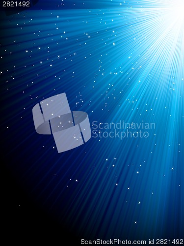 Image of Stars on blue striped background. EPS 8