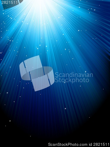 Image of Stars on blue striped background. EPS 8