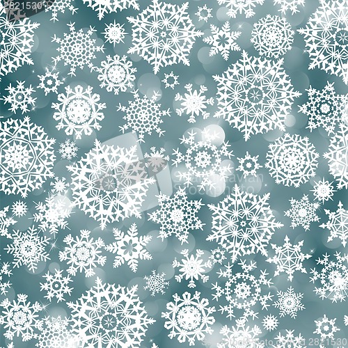 Image of Blue christmas background with snowflake. EPS 8