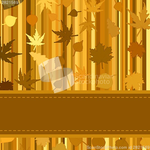 Image of Gold autumn background with leaves. EPS 8