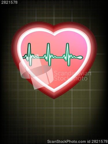 Image of Heart cardiogram with shadow. EPS 8